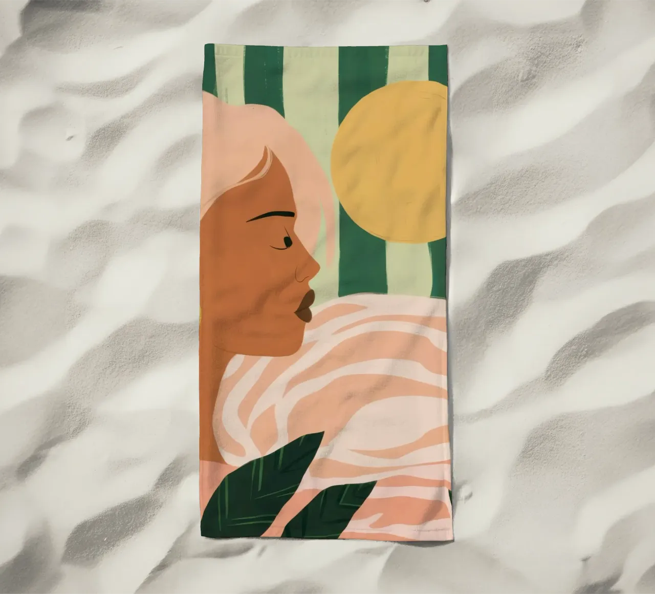 Due donne di profilo telo mare da Thistle Bloom