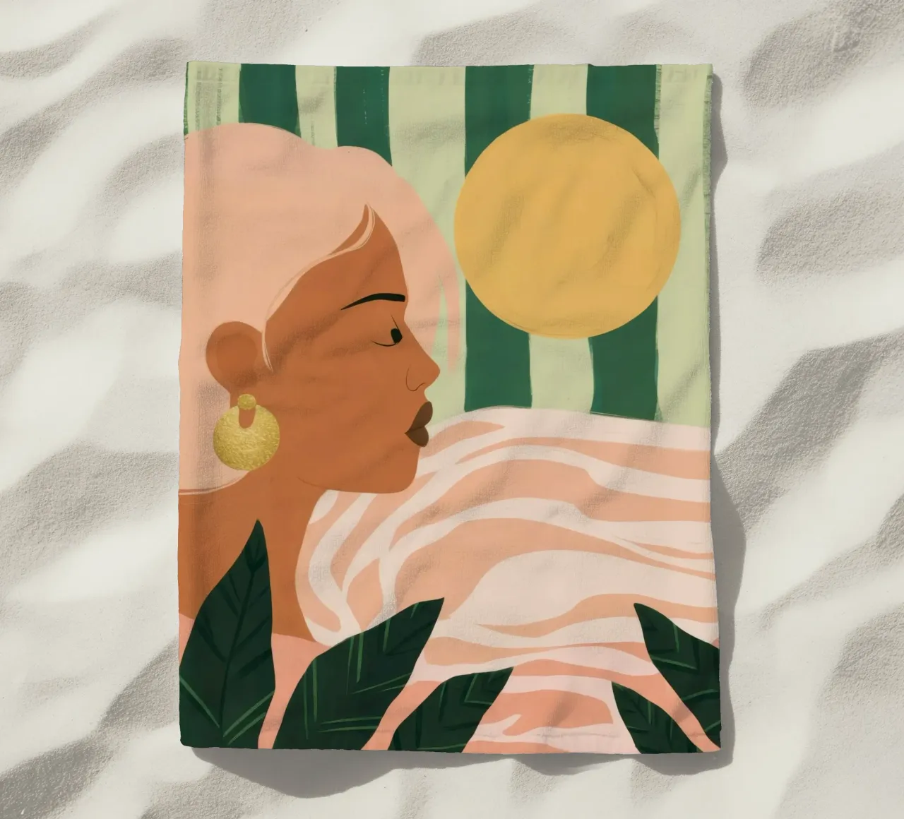 Due donne di profilo telo mare da Thistle Bloom