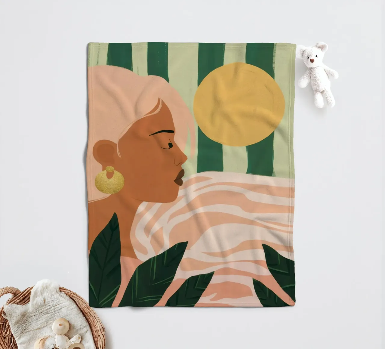 Due donne di profilo coperta in pile da Thistle Bloom