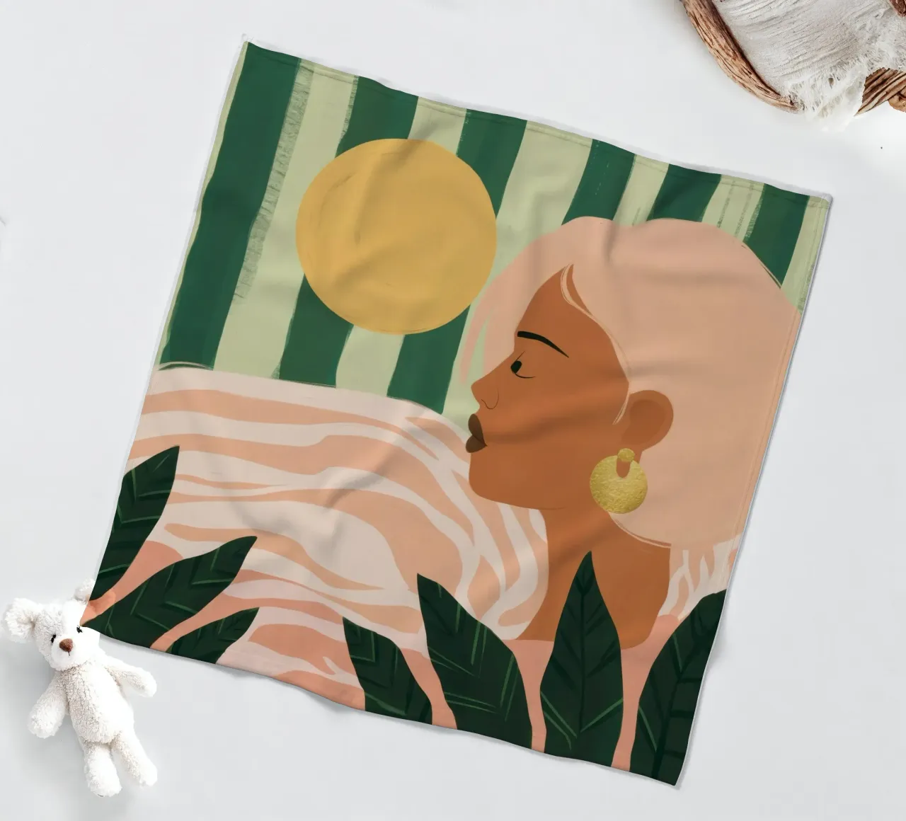 Due donne di profilo coperta in pile da Thistle Bloom