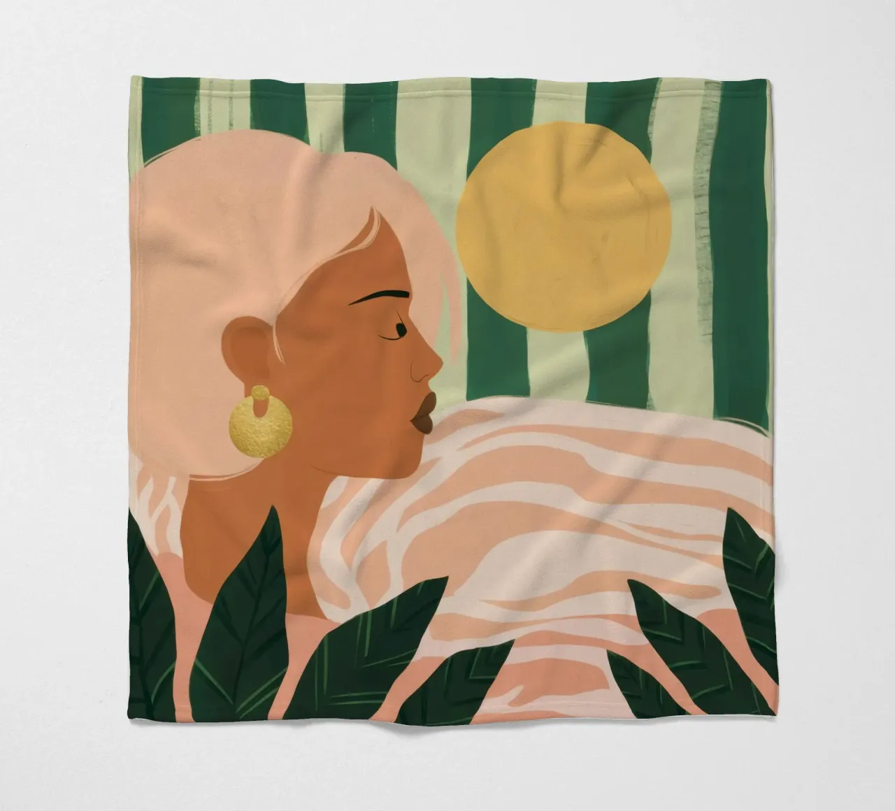 Due donne di profilo coperta in pile da Thistle Bloom