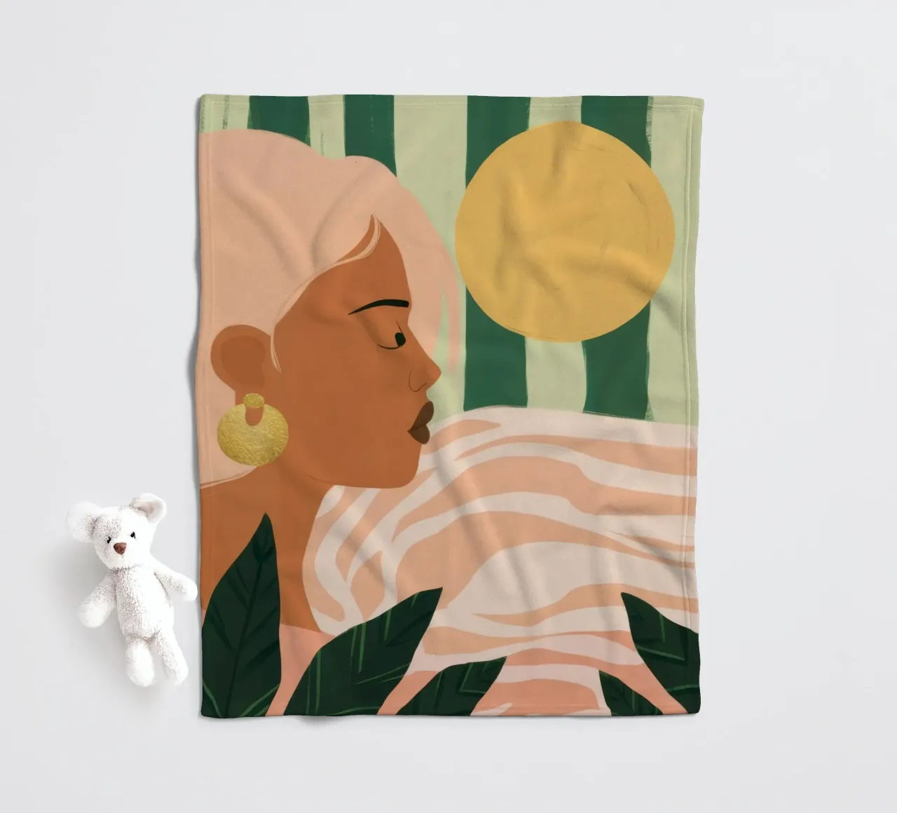 Due donne di profilo coperta in pile da Thistle Bloom