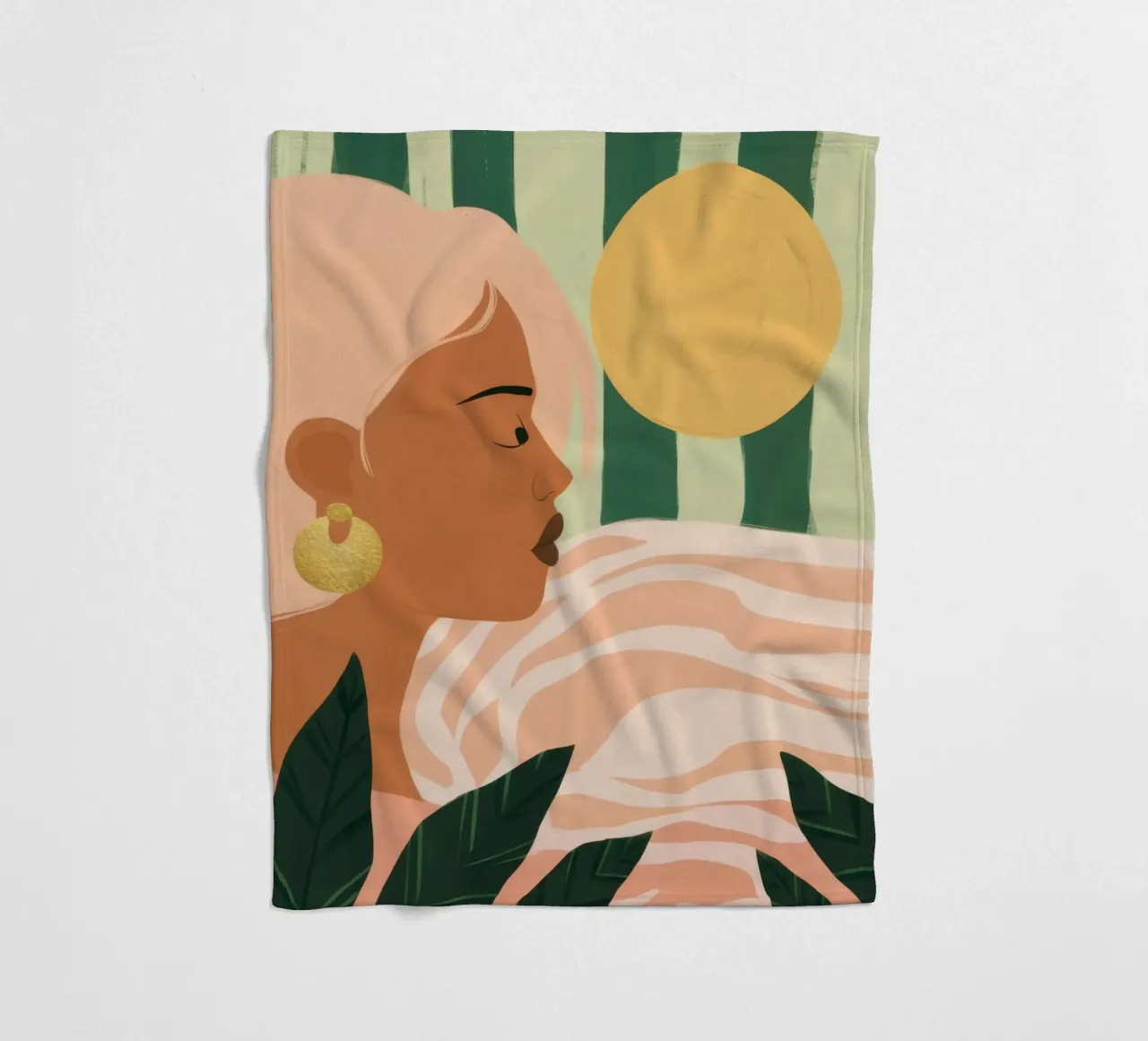 Due donne di profilo coperta in pile da Thistle Bloom