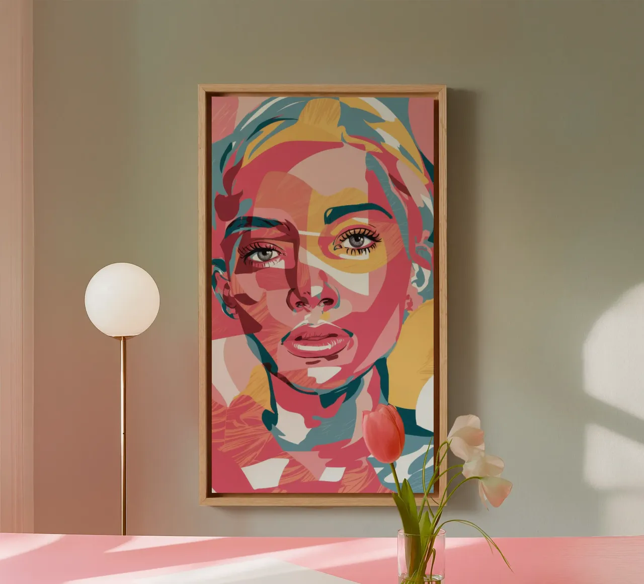 Fragmented Red Portrait canvas by Mark Solaria