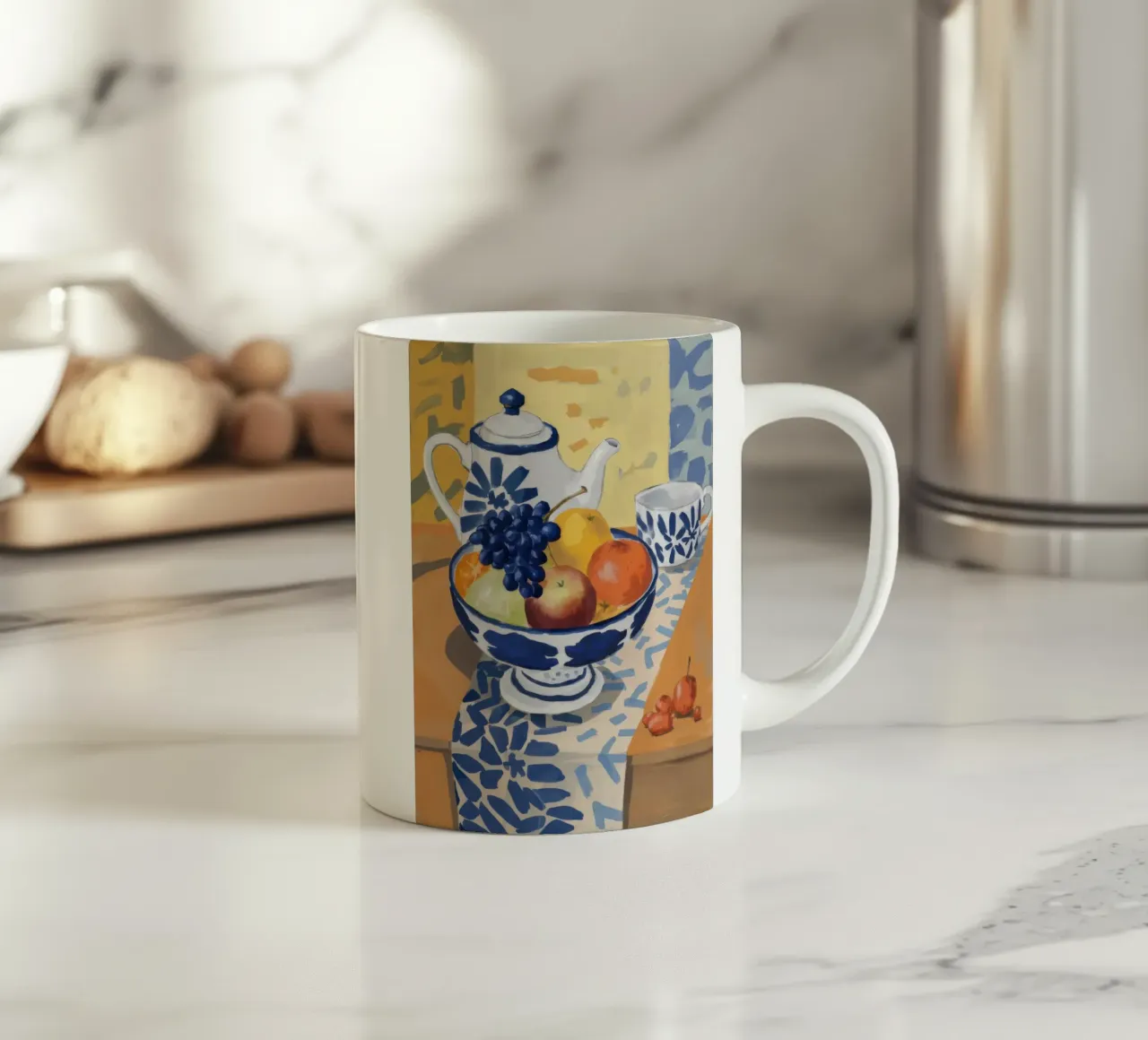 Natura morta di frutta classica tazza in ceramica da Gaia Viesta