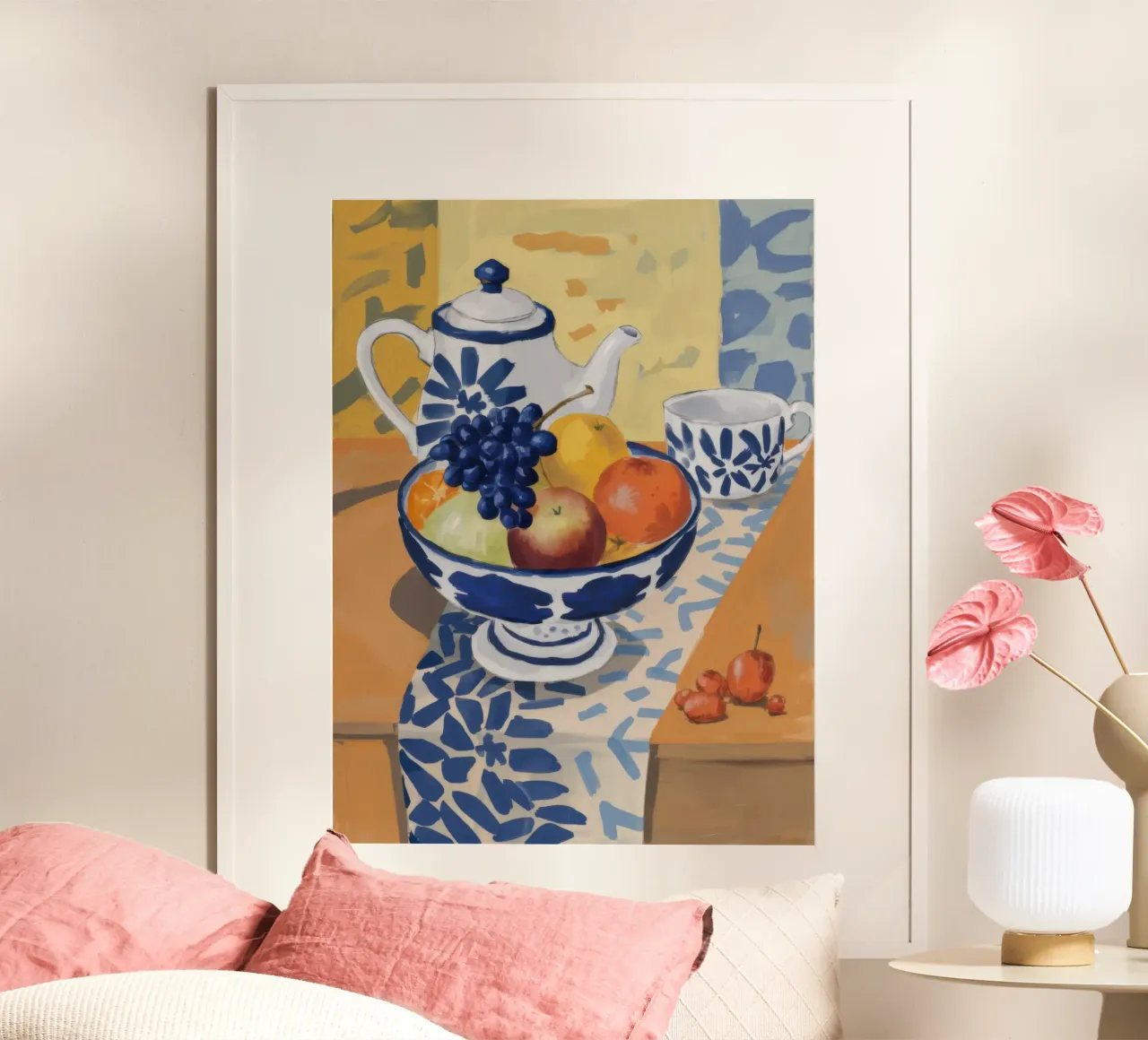 Natura morta di frutta classica poster con telaio in plastica da Gaia Viesta