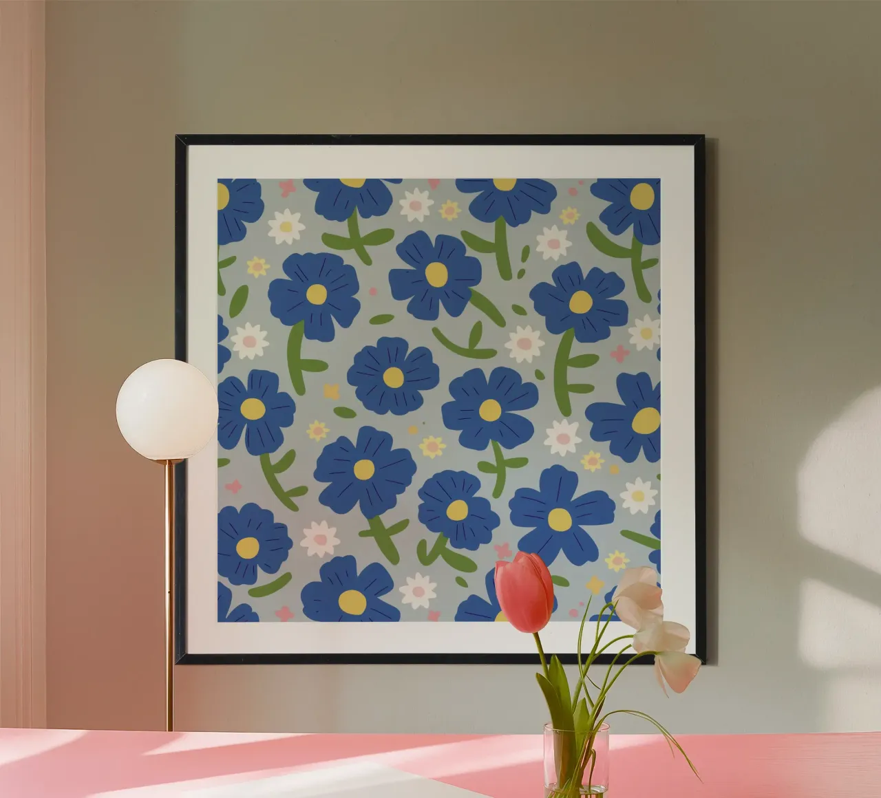 Einfache blaue Blüten Poster von Irish Strokes
