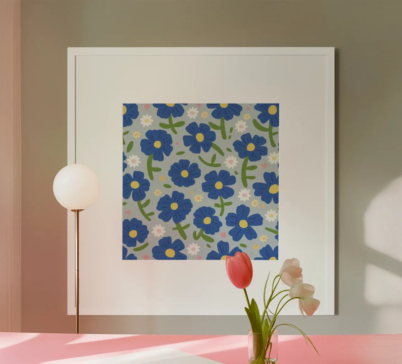 Einfache blaue Blüten Poster von Irish Strokes