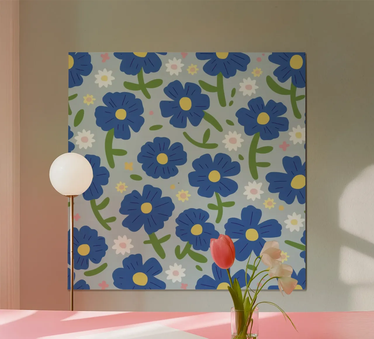 Einfache blaue Blüten Poster von Irish Strokes