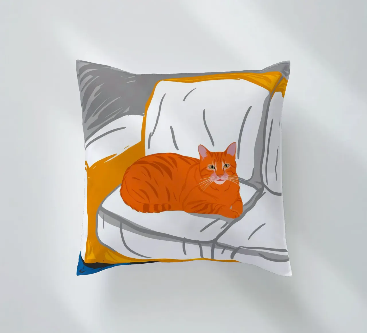 Gatto zenzero sul divano cuscino da Thistle Bloom