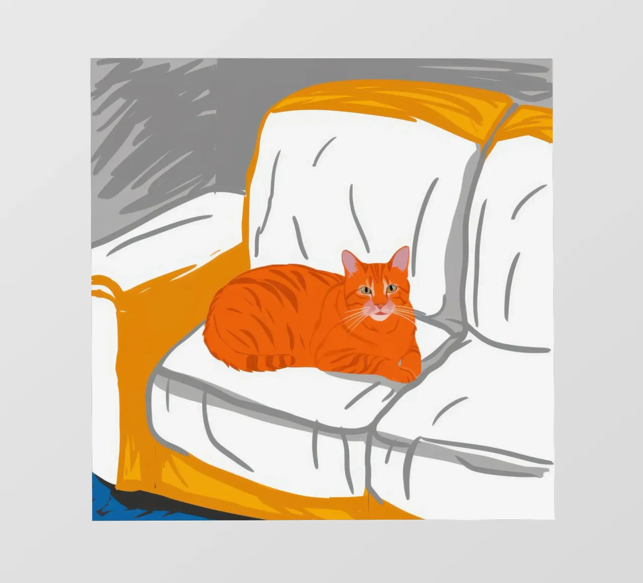 Gatto zenzero sul divano telo in pvc da Thistle Bloom