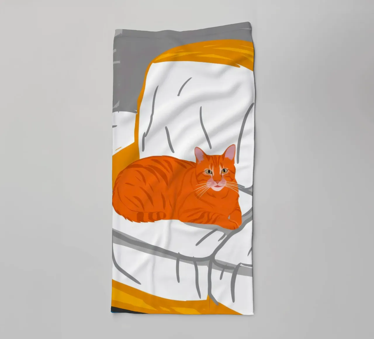 Ginger Cat on Sofa towel by Thistle Bloom