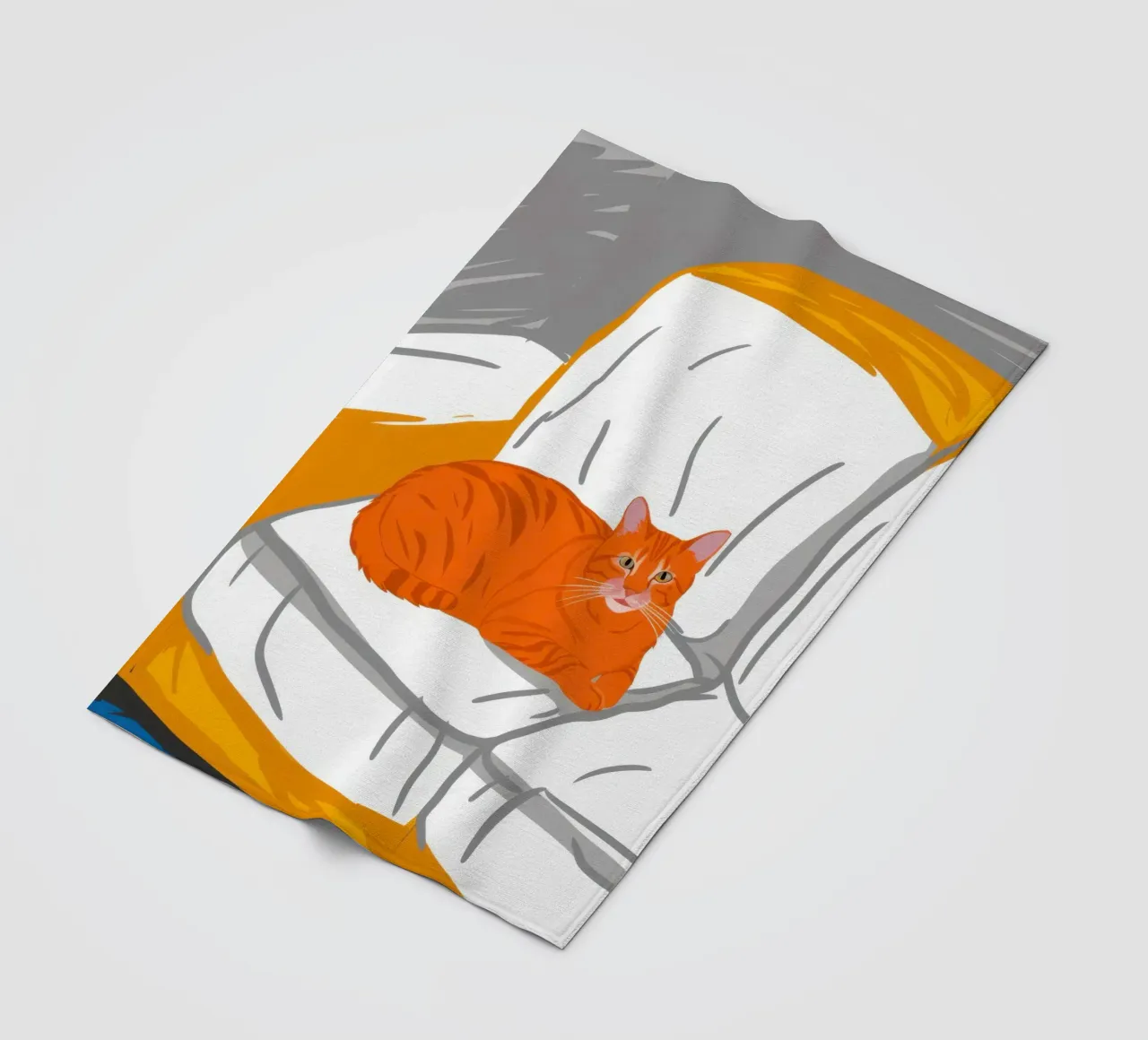 Gatto zenzero sul divano coperta in pile da Thistle Bloom