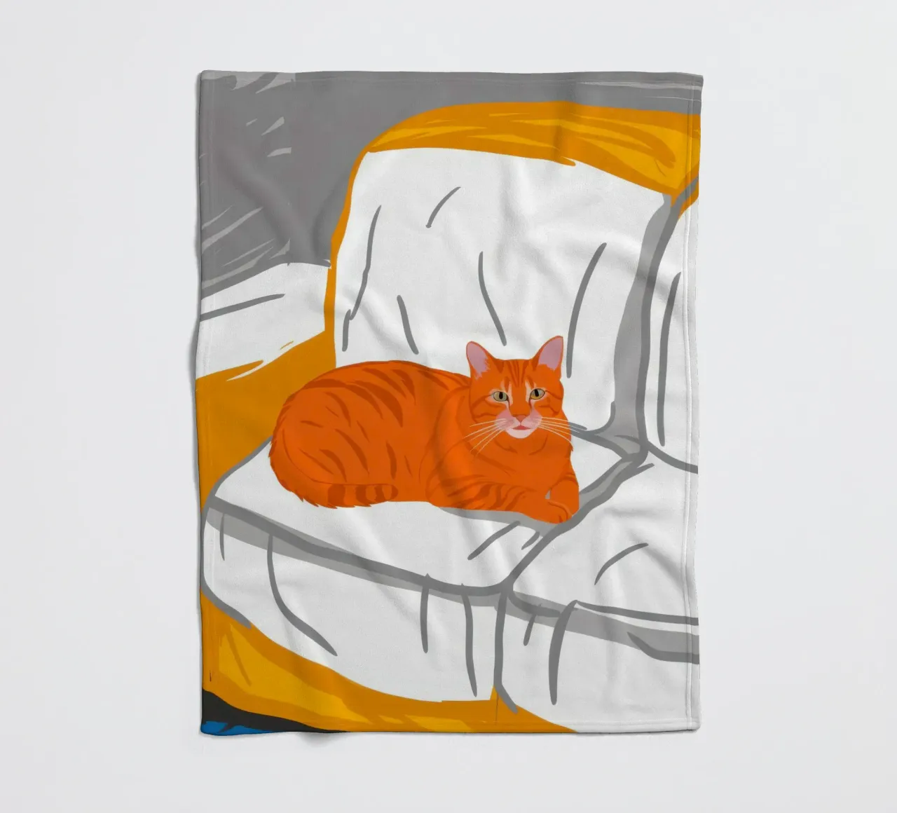 Gatto zenzero sul divano coperta in pile da Thistle Bloom