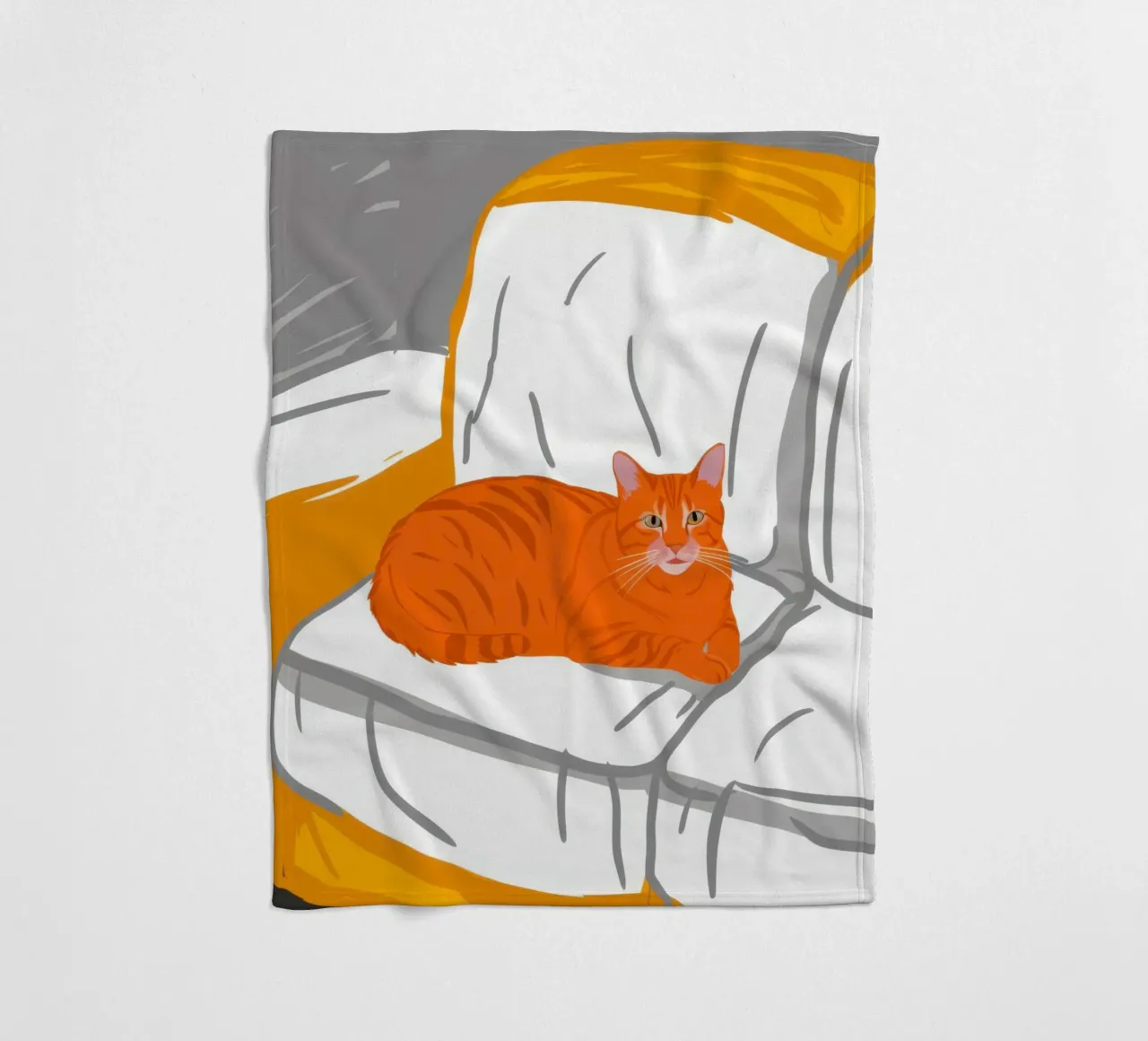 Gatto zenzero sul divano coperta in pile da Thistle Bloom