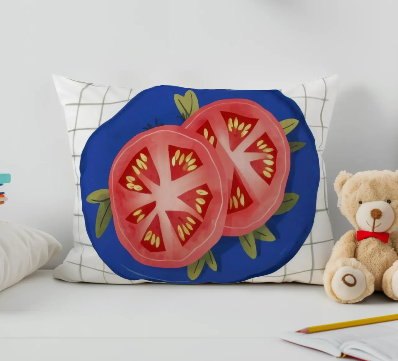 Pomodoro Semplicità su griglia cuscino da Trace Brush