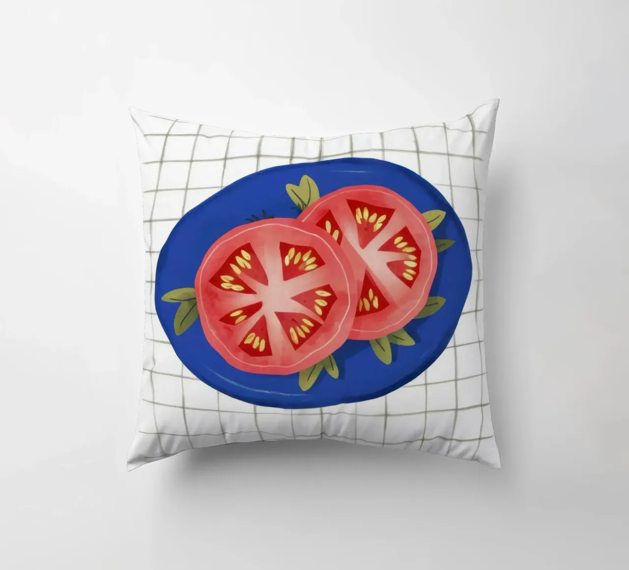 Pomodoro Semplicità su griglia cuscino da Trace Brush