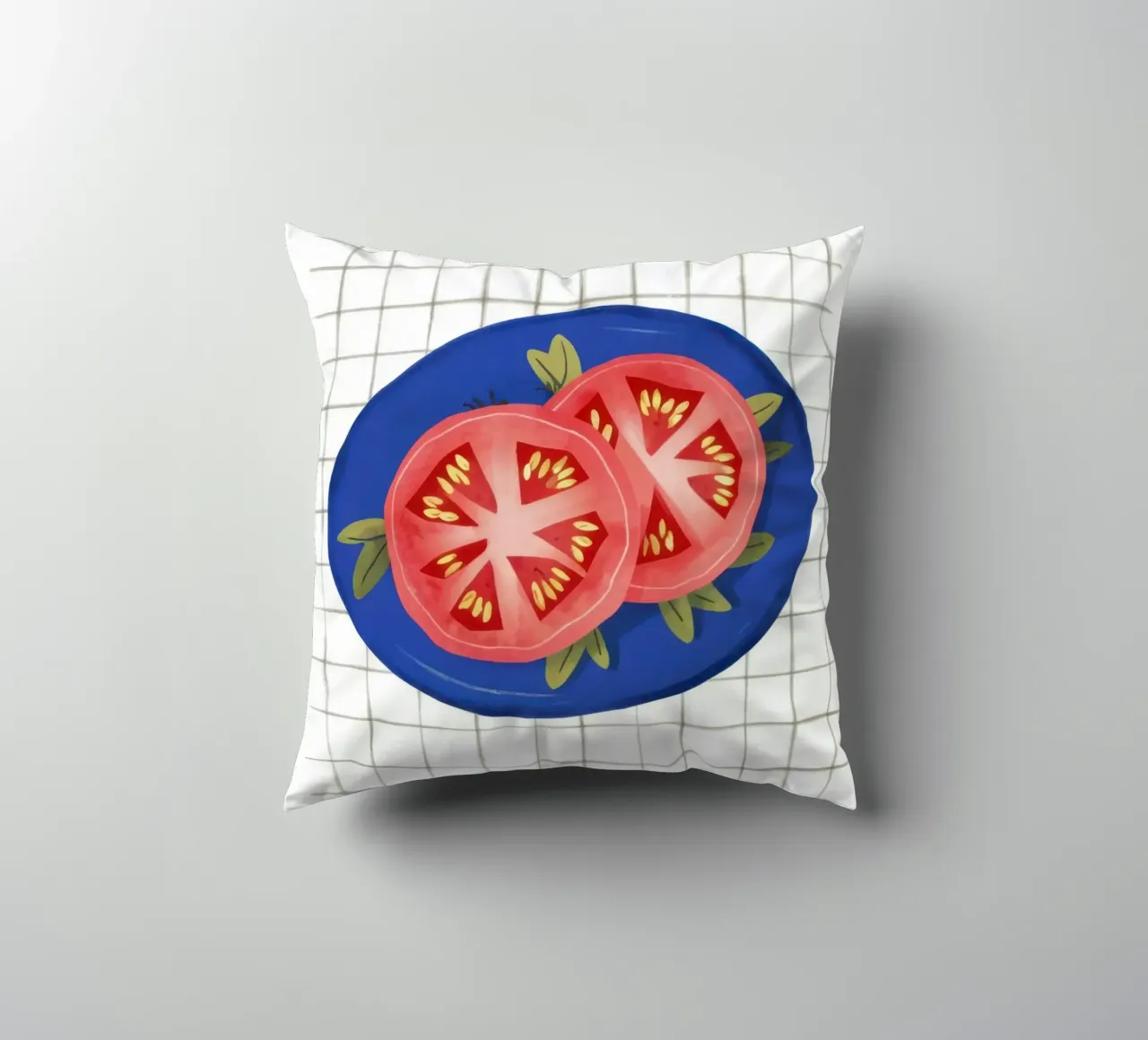 Pomodoro Semplicità su griglia cuscino da Trace Brush