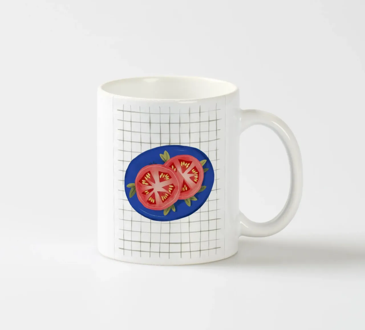 Pomodoro Semplicità su griglia tazza in ceramica da Trace Brush