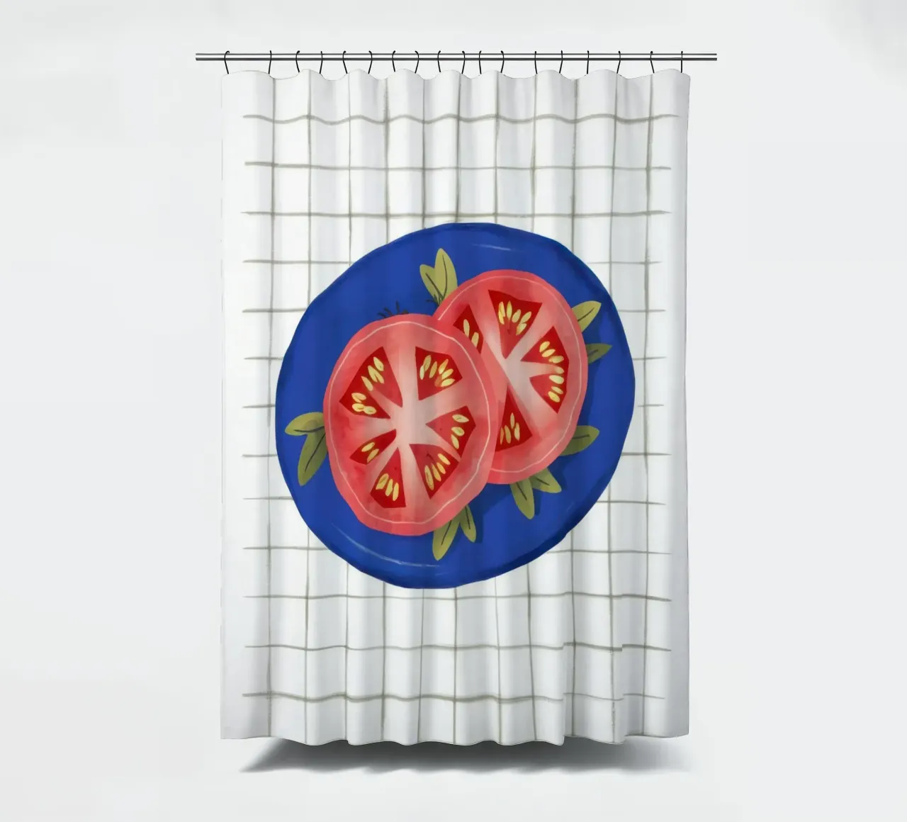 Pomodoro Semplicità su griglia tenda da doccia da Trace Brush