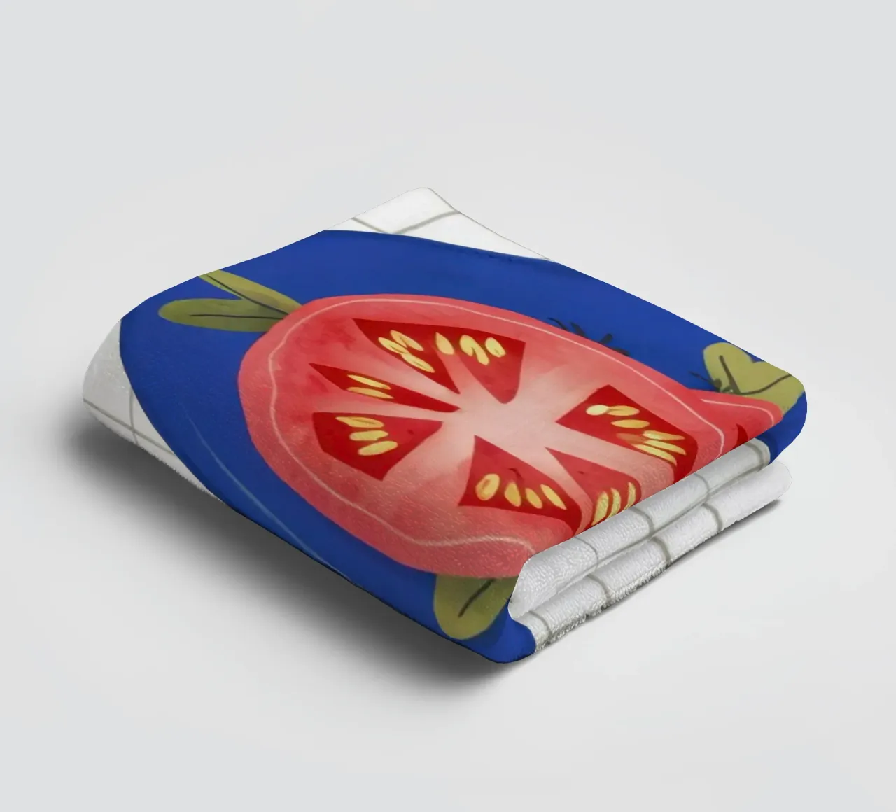 Tomato Simplicity on Grid towel by Trace Brush