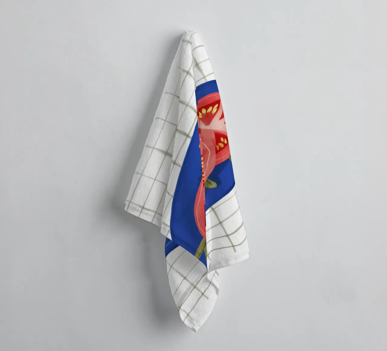 Tomato Simplicity on Grid towel by Trace Brush