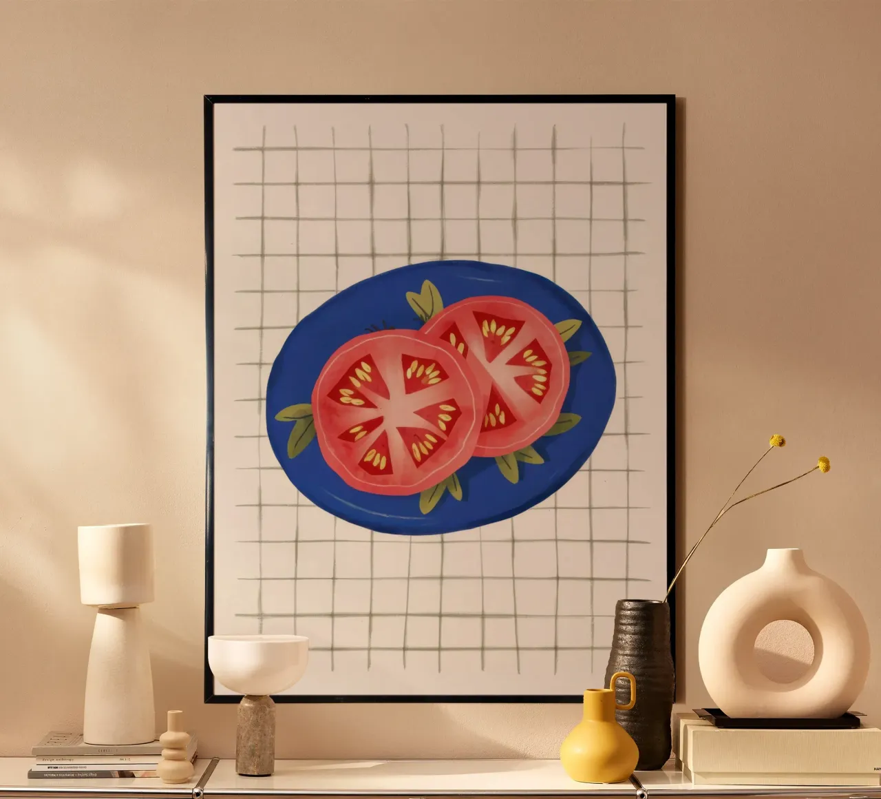Pomodoro Semplicità su griglia carta hahnemühle da Trace Brush