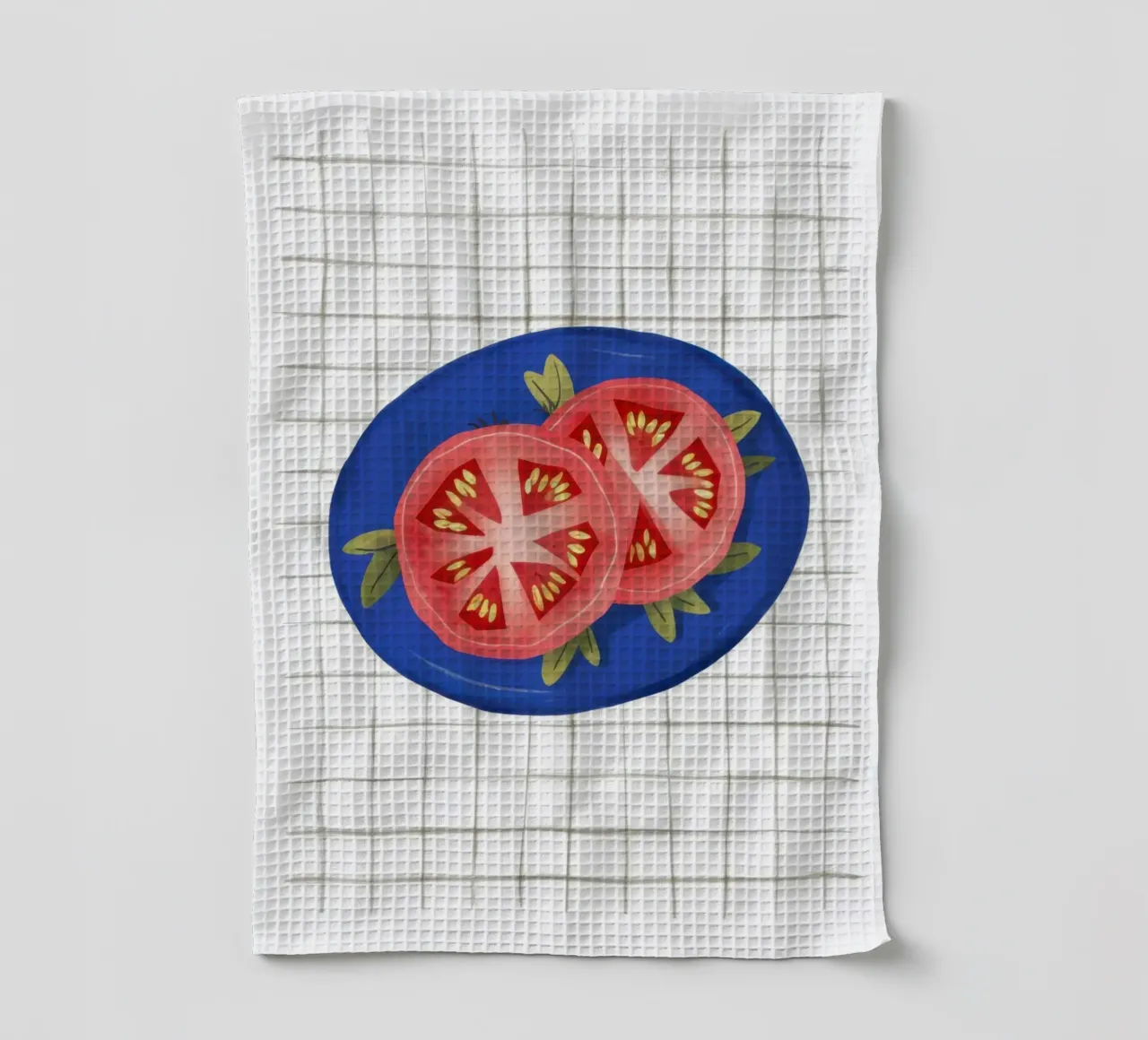 Pomodoro Semplicità su griglia canovaccio da cucina da Trace Brush