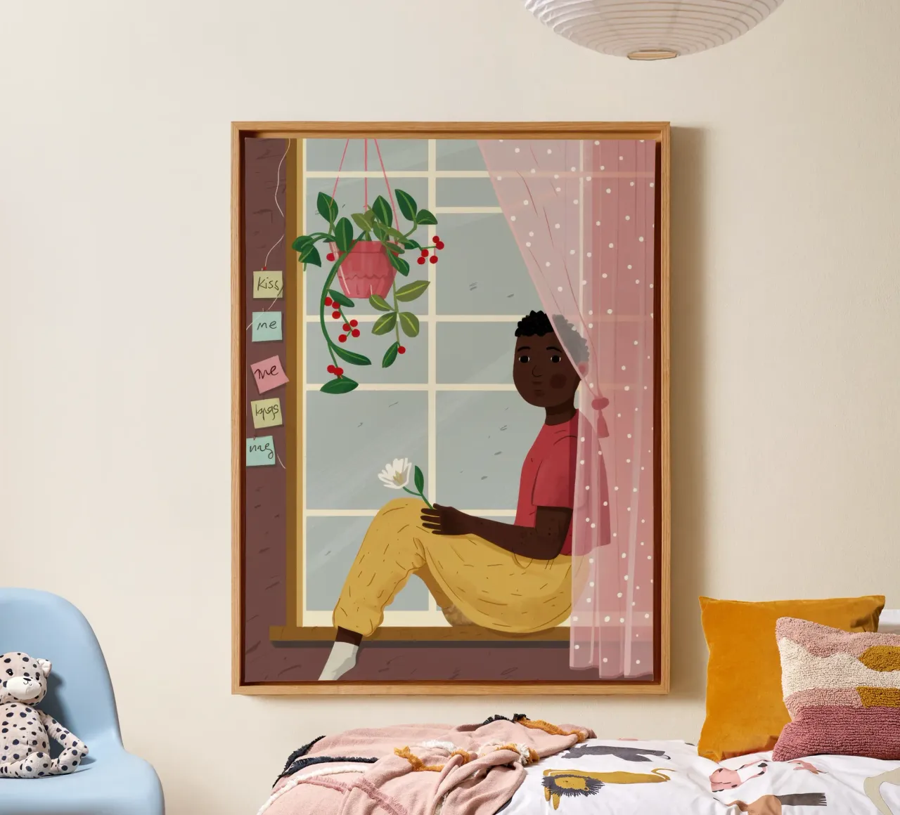Reading by the Window canvas with Floater frame by Thistle Bloom