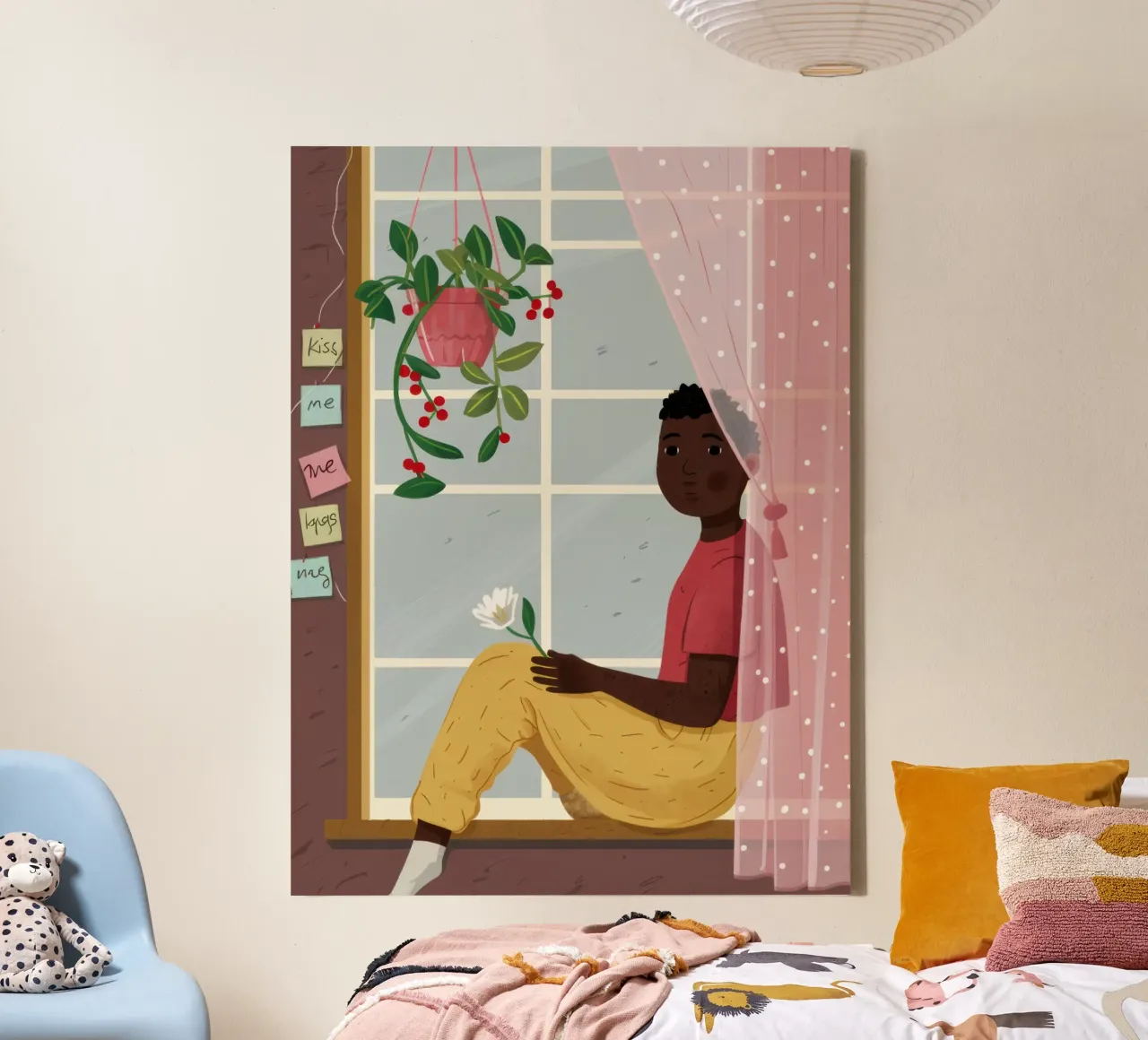 Reading by the Window canvas with Floater frame by Thistle Bloom