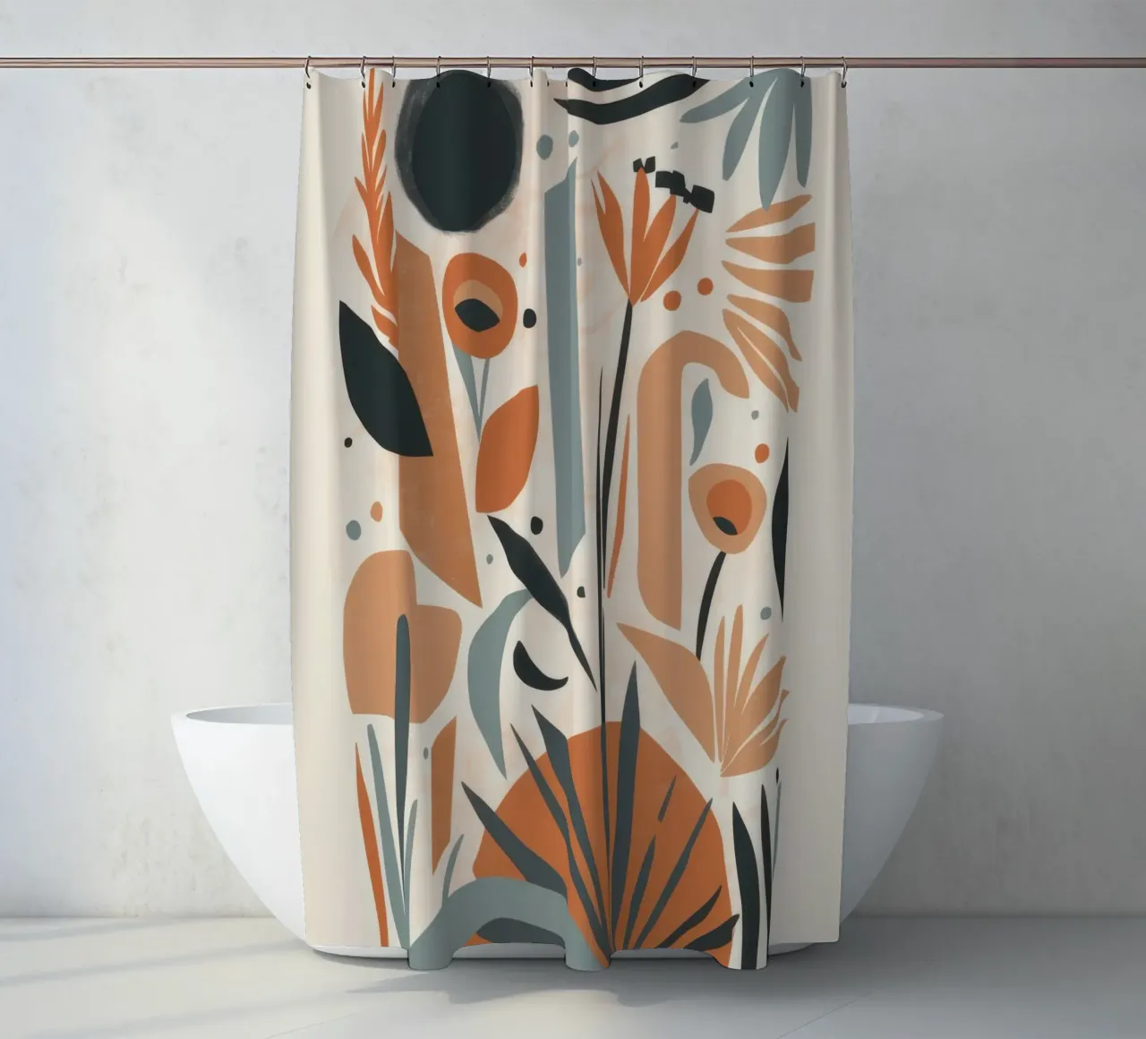 Abstract Botanical Array shower curtain by Gaia Viesta