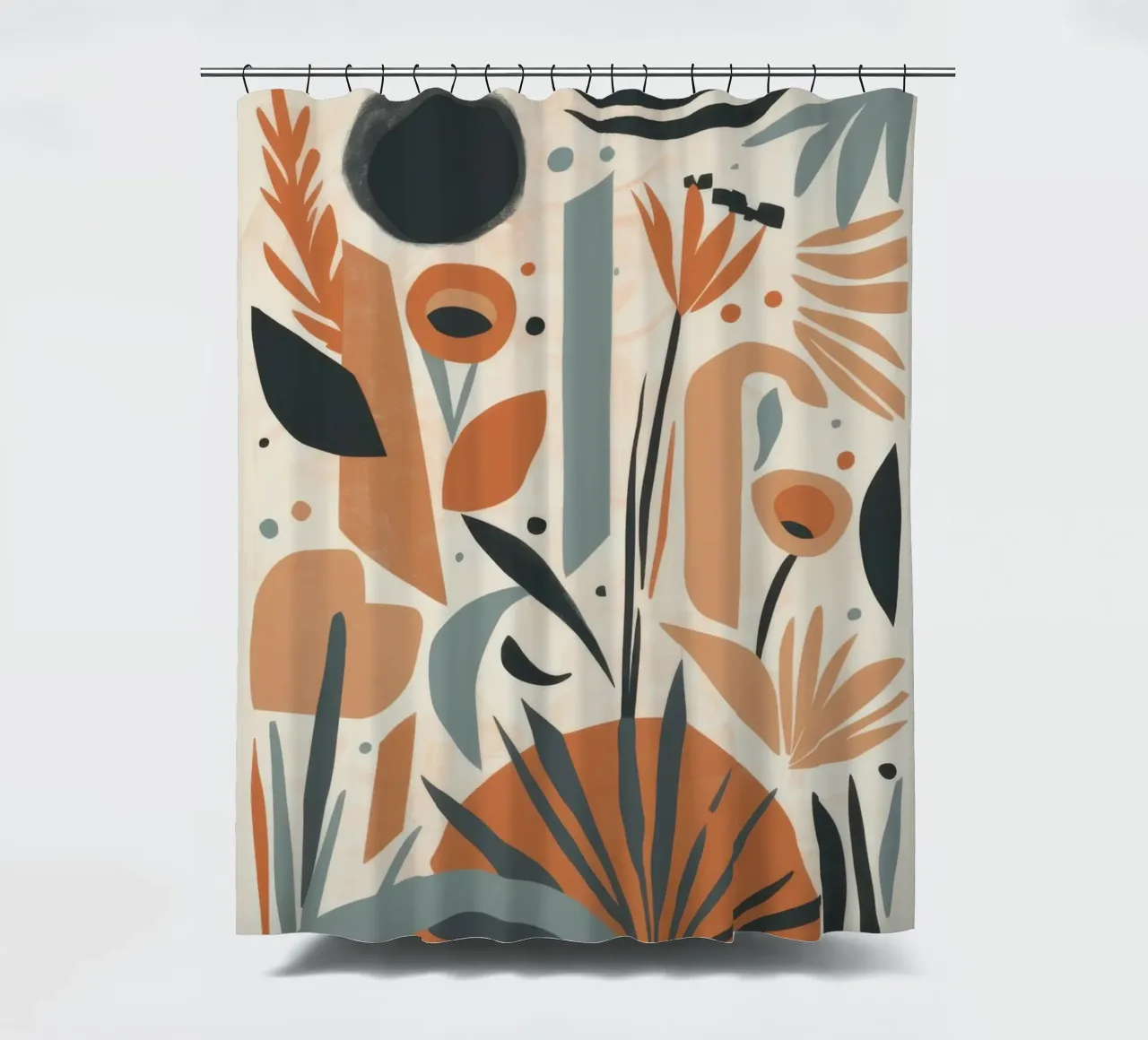 Abstract Botanical Array shower curtain by Gaia Viesta