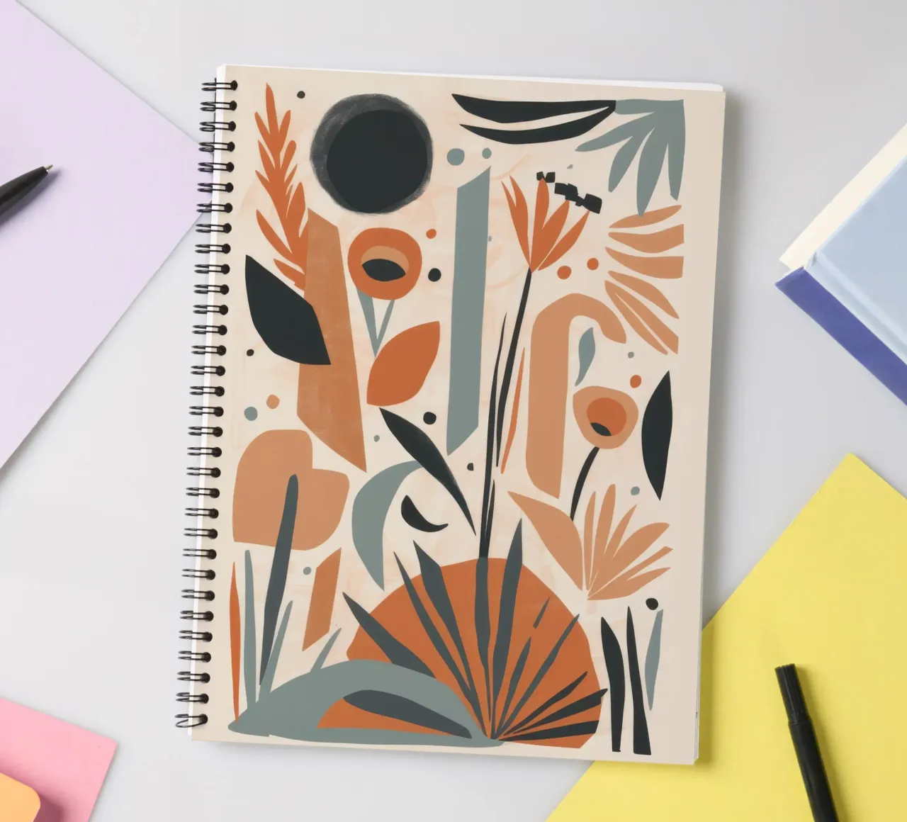 Abstract Botanical Array spiral notebook by Gaia Viesta