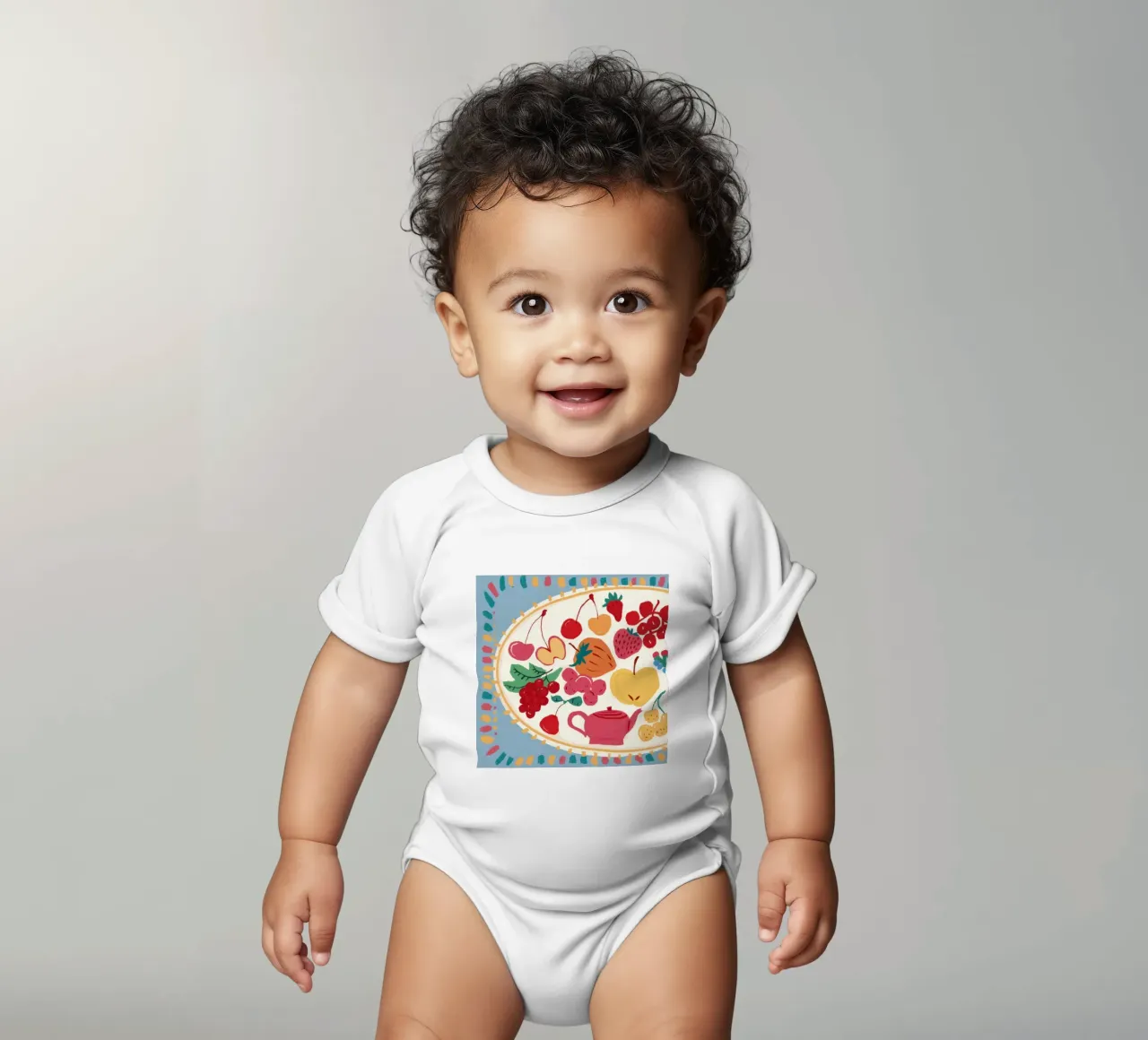 Tè alla frutta estiva body neonato maniche corte da Irish Strokes