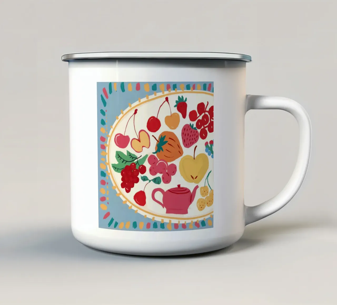 Tè alla frutta estiva tazza in smalto da Irish Strokes
