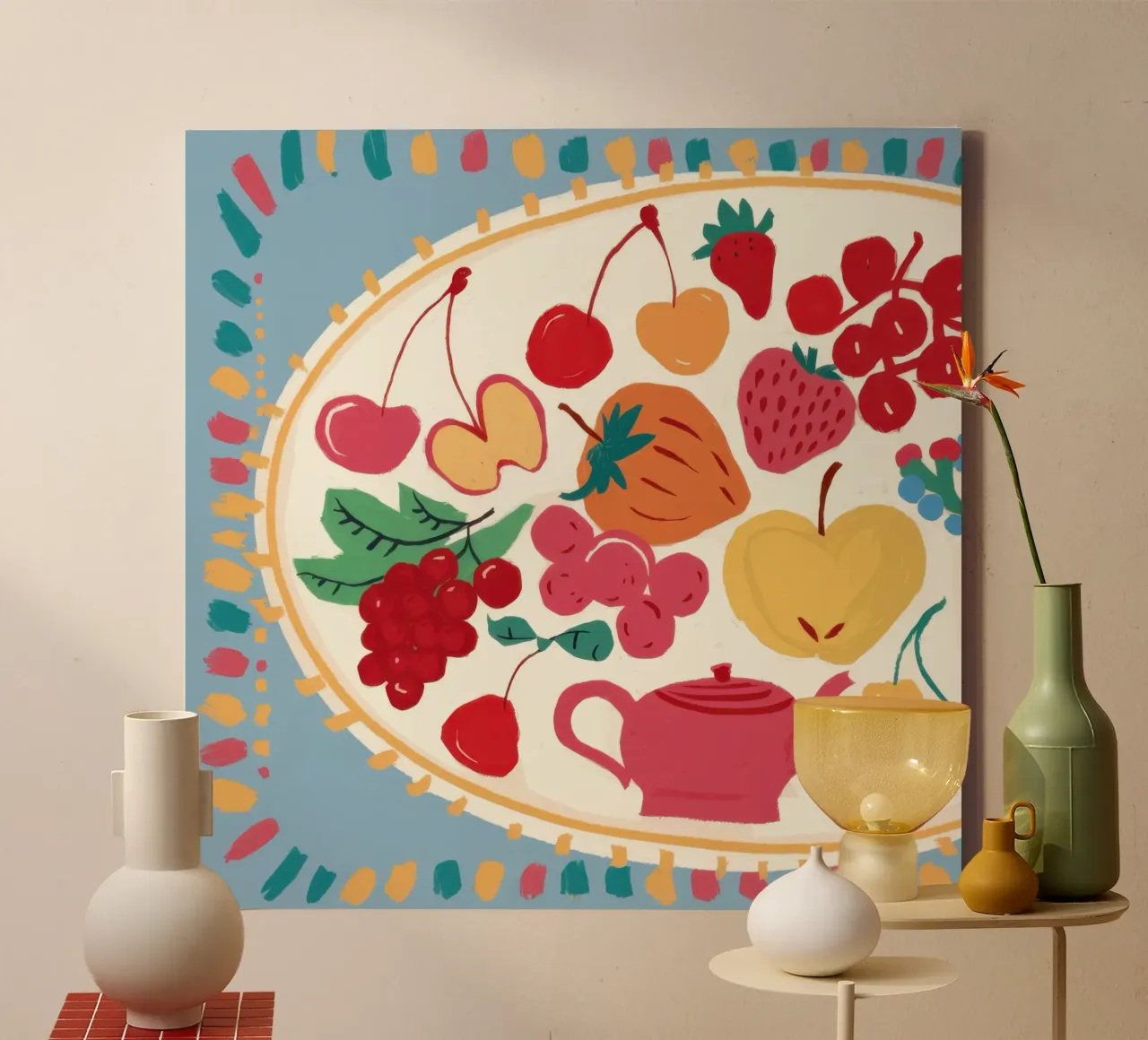 Tè alla frutta estiva tela con Cornice a cassetta da Irish Strokes