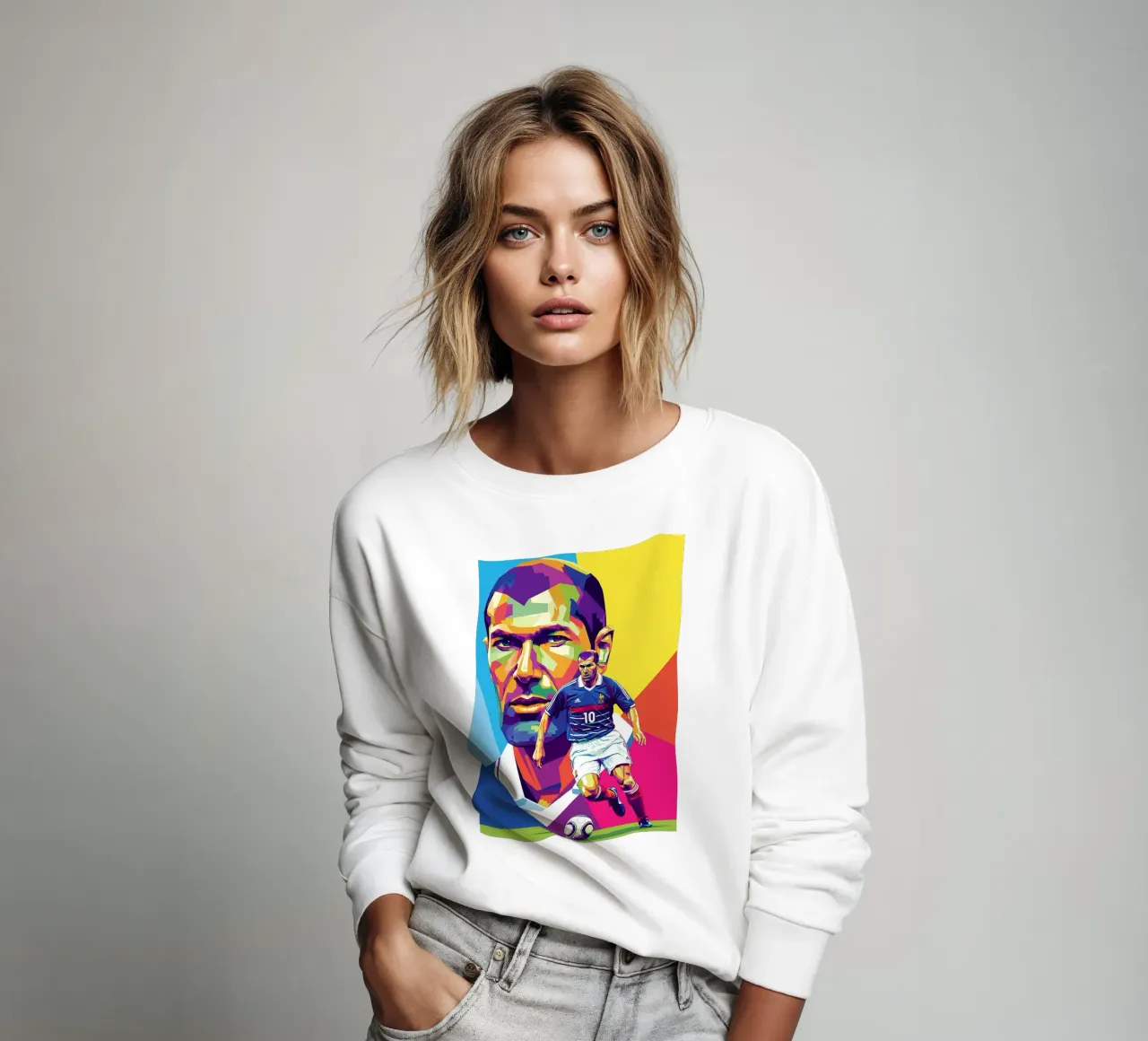 Zinedine Zidane - Stile artistico WPAP (1) felpa da Hantamrata