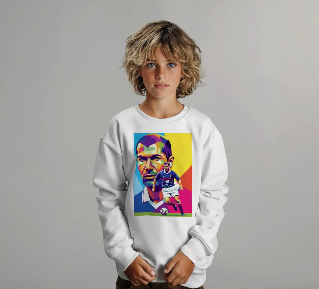 Zinedine Zidane - Stile artistico WPAP (1) felpa bambino da Hantamrata