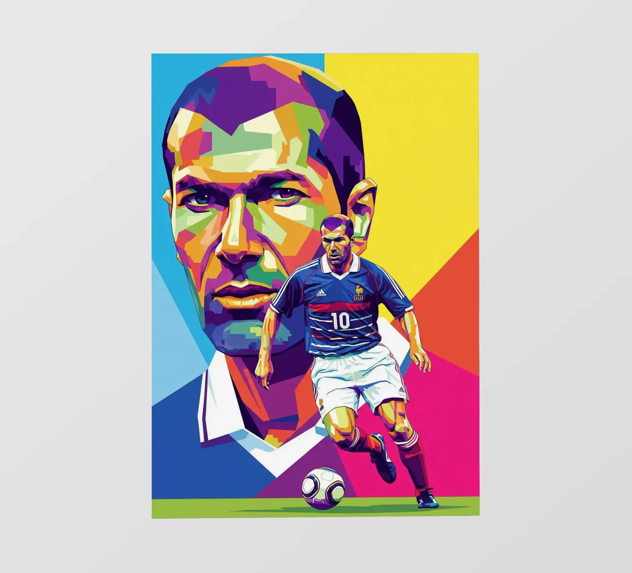Zinedine Zidane - Stile artistico WPAP (1) telo in pvc da Hantamrata