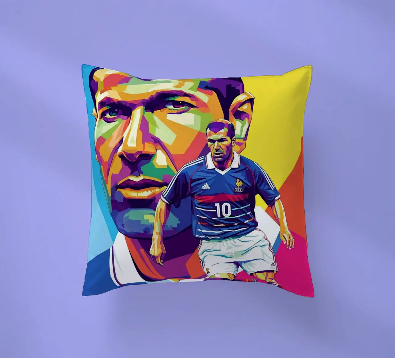 Zinedine Zidane - Stile artistico WPAP (1) cuscino da Hantamrata