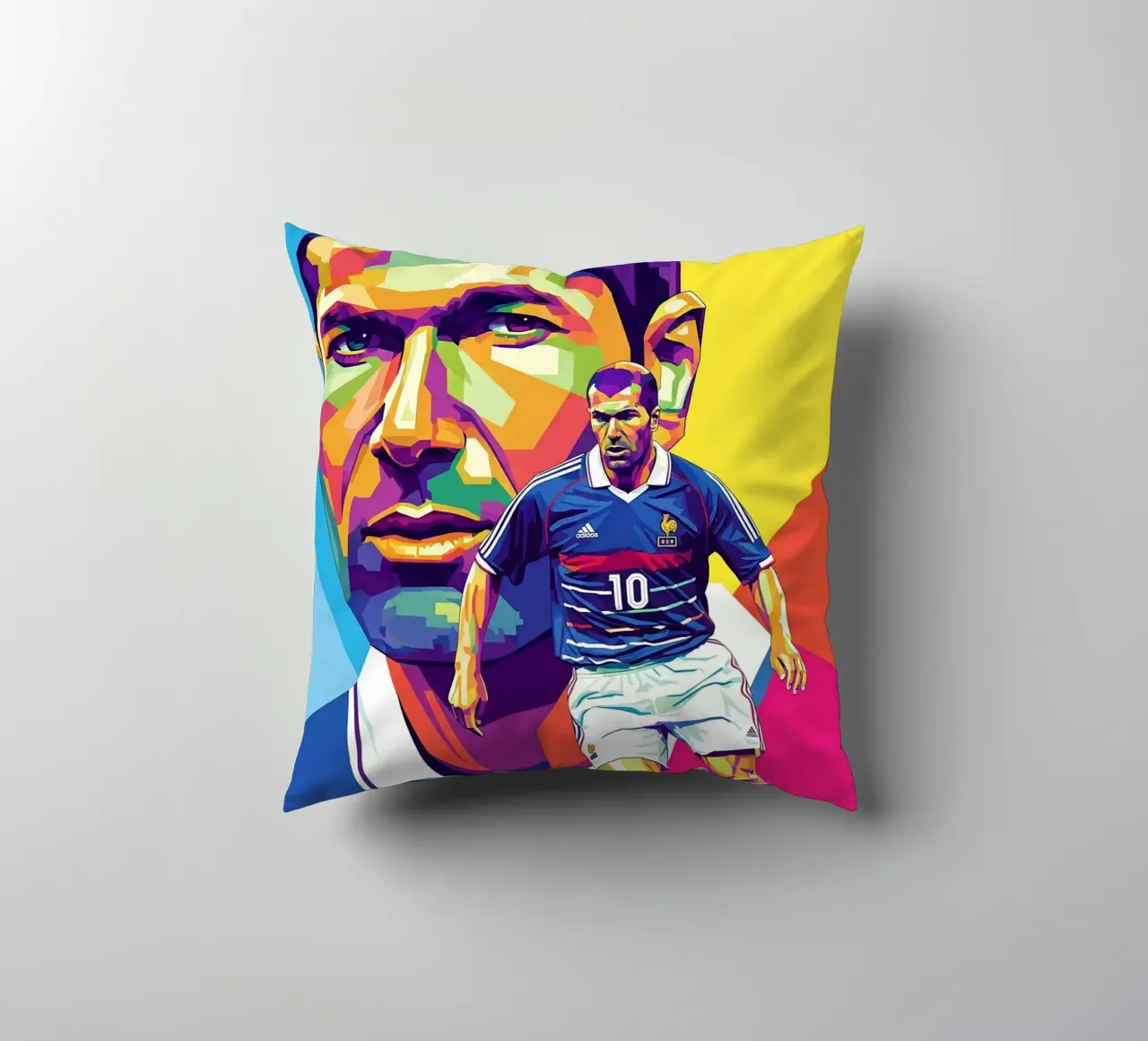 Zinedine Zidane - Stile artistico WPAP (1) cuscino da Hantamrata
