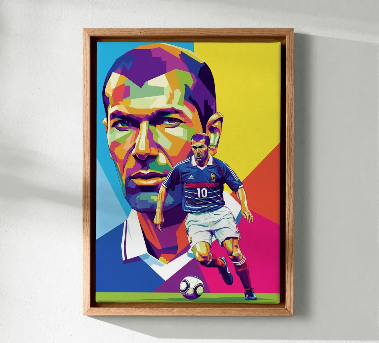 Zinedine Zidane - Stile artistico WPAP (1) tela con Cornice a cassetta da Hantamrata