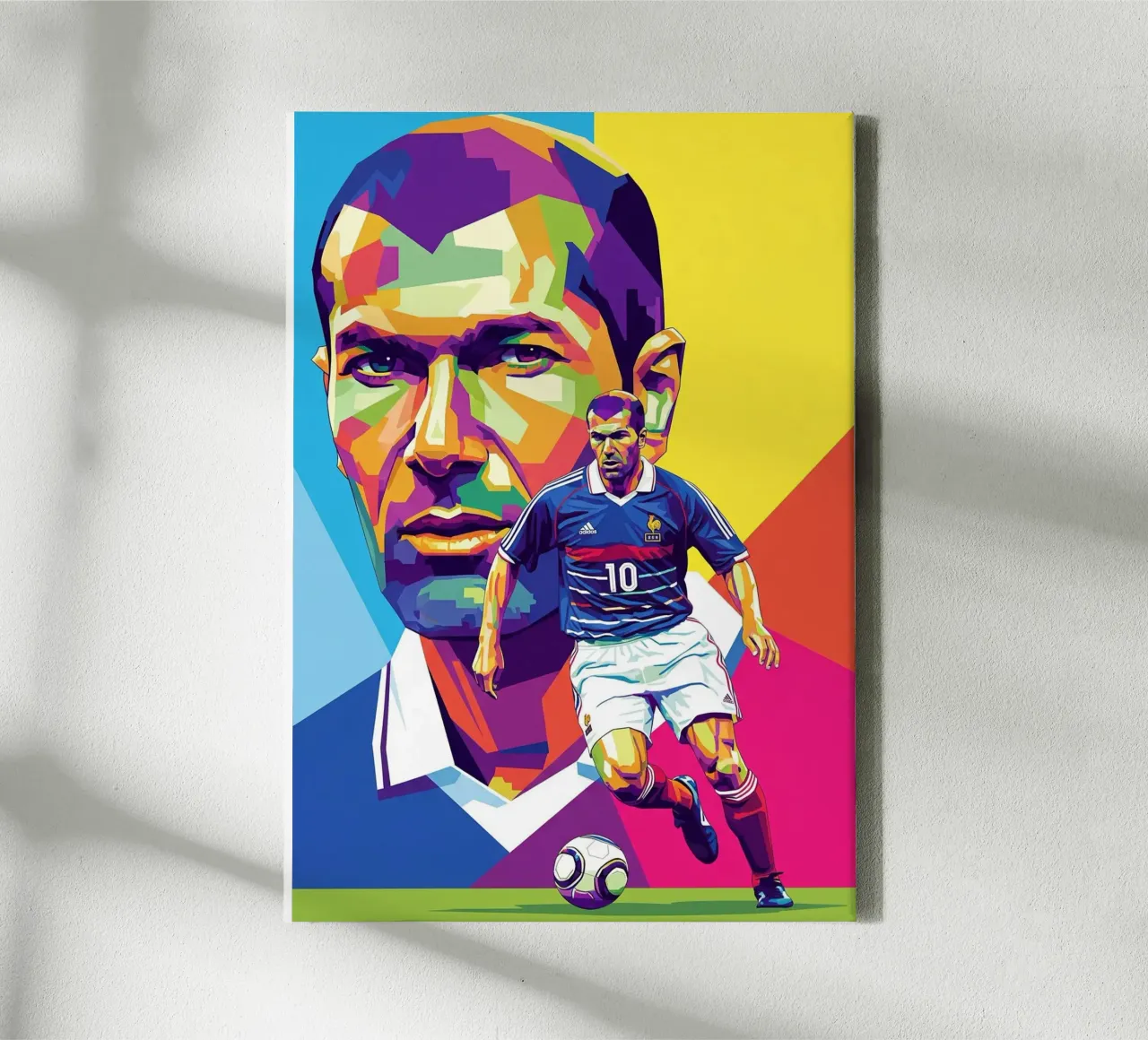 Zinedine Zidane - Stile artistico WPAP (1) tela con Cornice a cassetta da Hantamrata