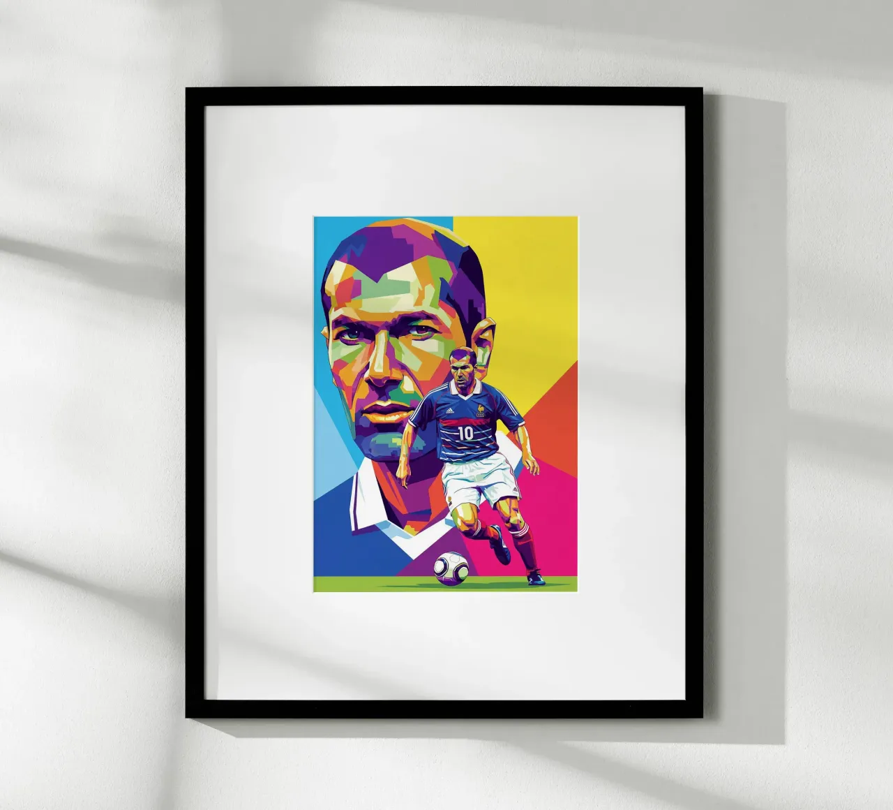 Zinedine Zidane - Stile artistico WPAP (1) carta hahnemühle da Hantamrata