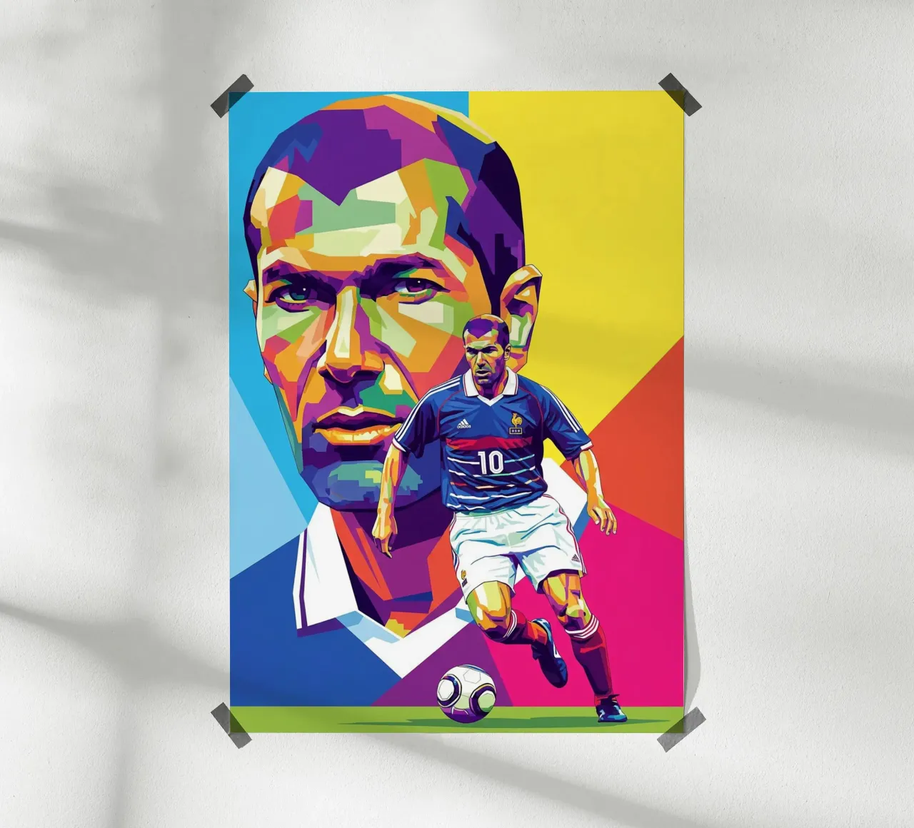 Zinedine Zidane - Stile artistico WPAP (1) carta hahnemühle da Hantamrata