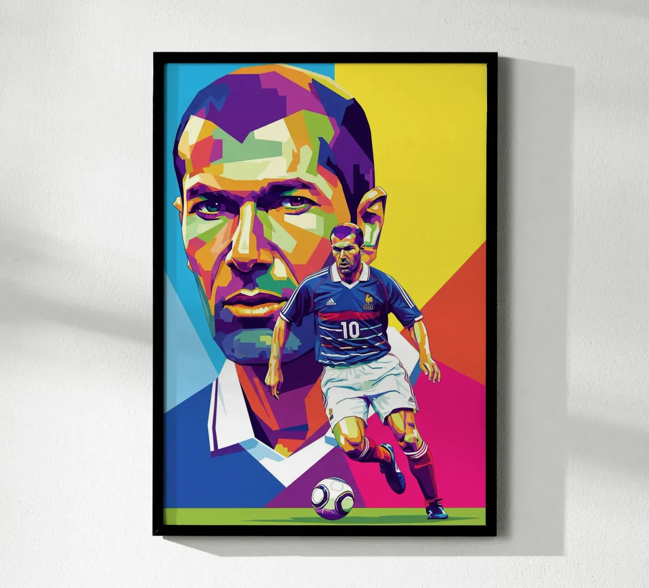 Zinedine Zidane - Stile artistico WPAP (1) carta hahnemühle da Hantamrata