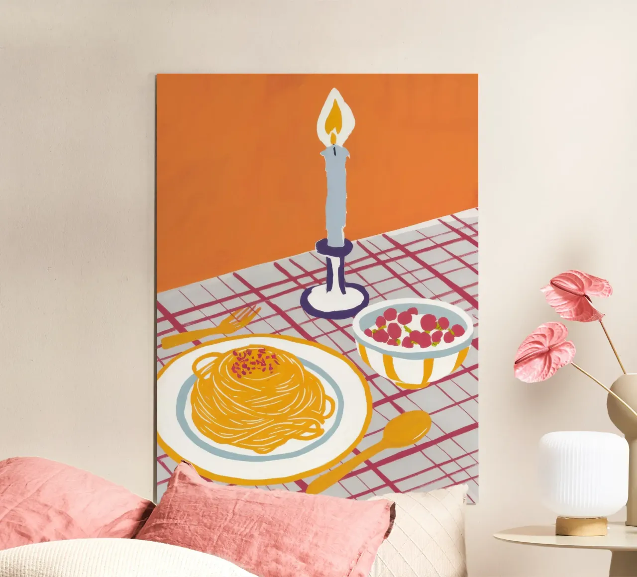 Cena a base di pasta a lume di candela poster da Irish Strokes