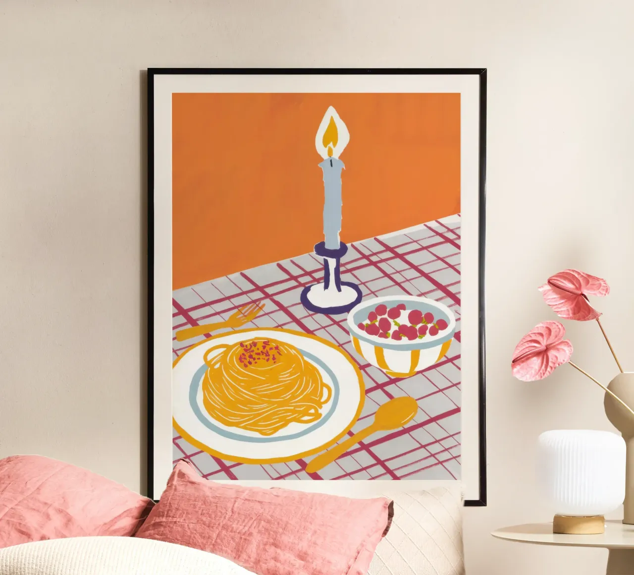 Cena a base di pasta a lume di candela poster da Irish Strokes
