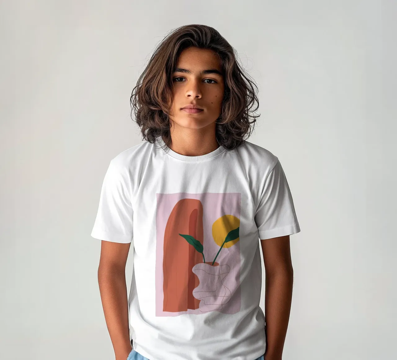 Sbocciatura a linea singola t-shirt bambini da Luna Aura