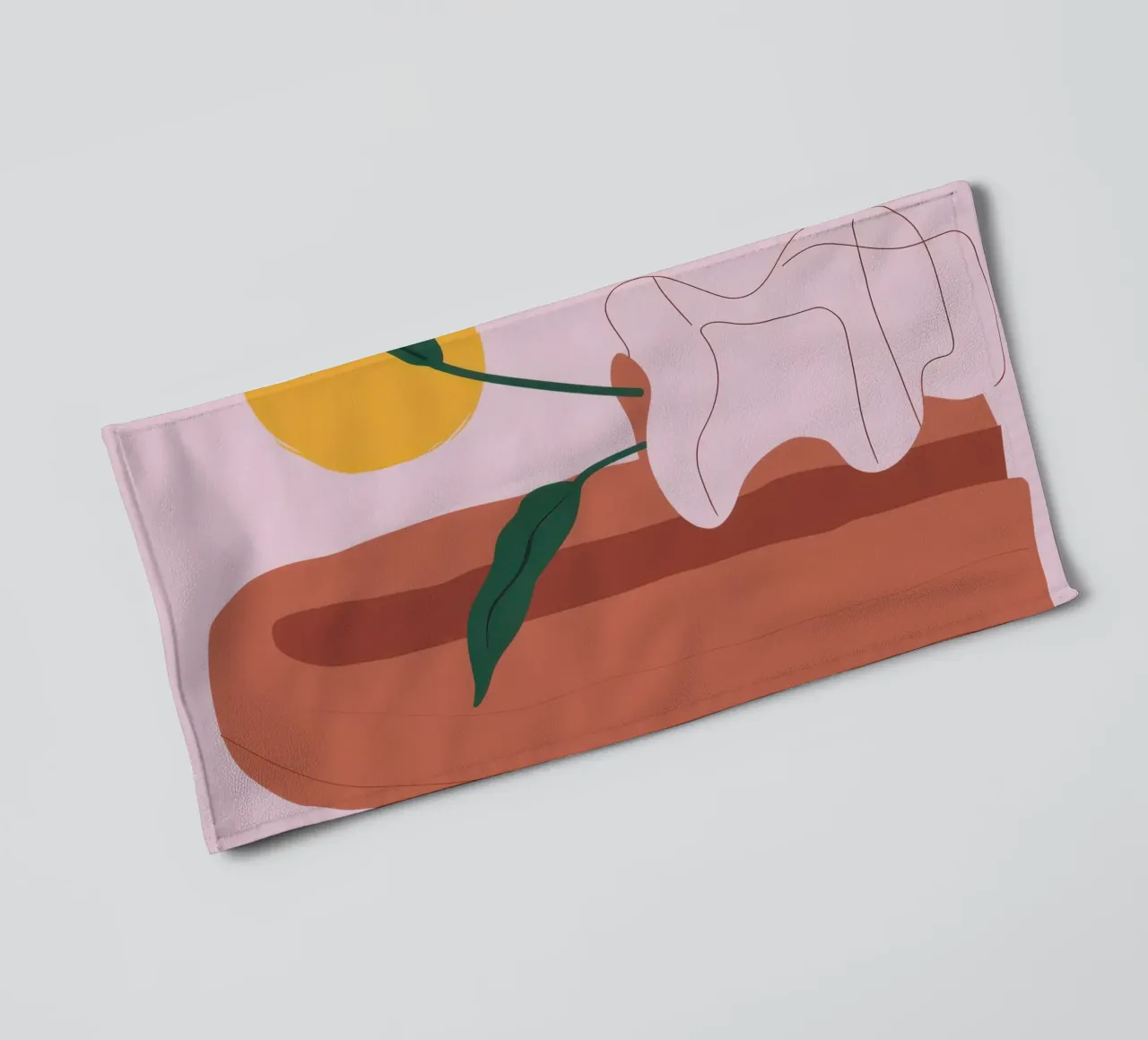 Single Line Bloom towel by Luna Aura